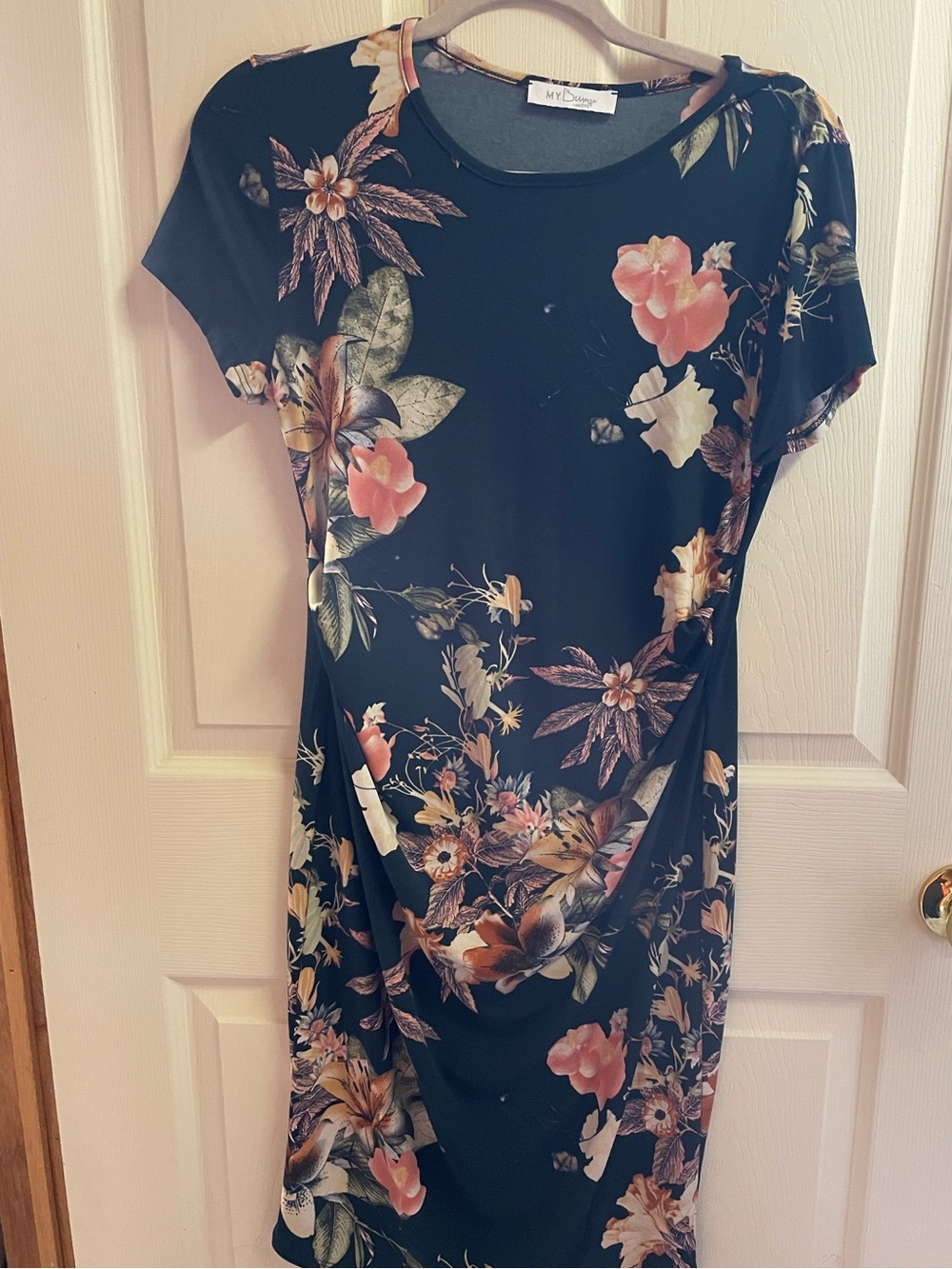 Maternity Floral Short-Sleeve Sheath Dress